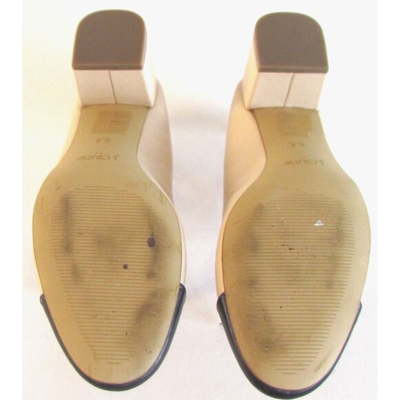 DESIGNER J. CREW BEIGE/BLACK TWO -TONE ROUND TOE 2.25" BLOCK HEEL SIZE 8.5 M - Picture 14 of 15